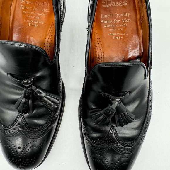 Vintage Dack’s loafers Made in Canada 10 1/2 black leather - Picture 2 of 10